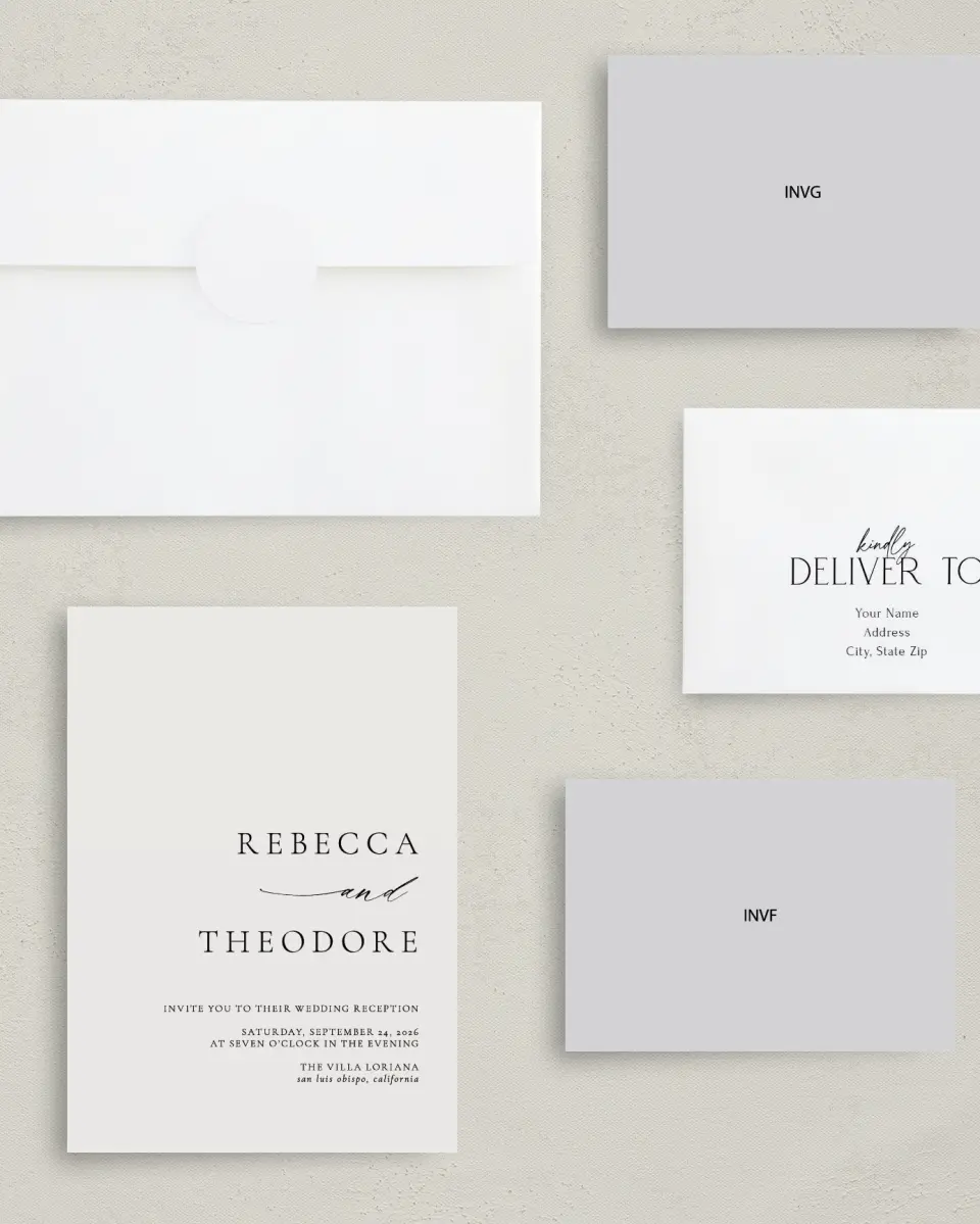 This is a 5" x 7" Reception-Only - CP called Simply Elegant printed in full color on Premium Smooth paper