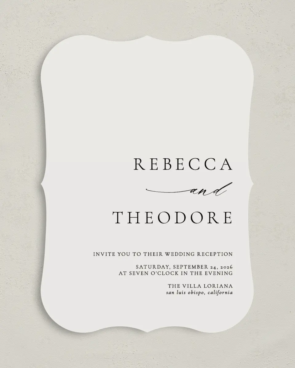 This is a 5" x 7" Reception-Only - CP called Simply Elegant printed in full color on Premium Smooth paper