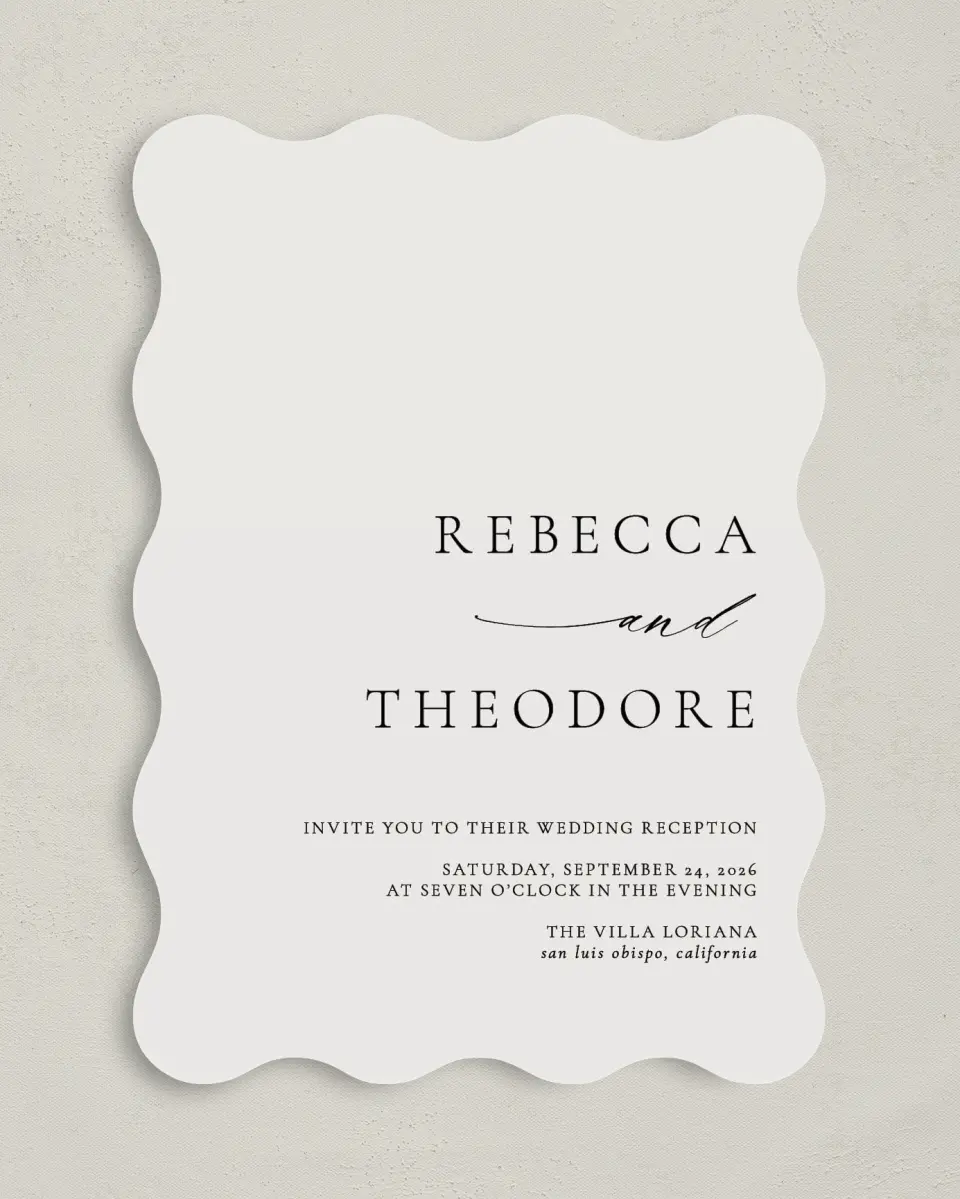 This is a 5" x 7" Reception-Only - CP called Simply Elegant printed in full color on Premium Smooth paper