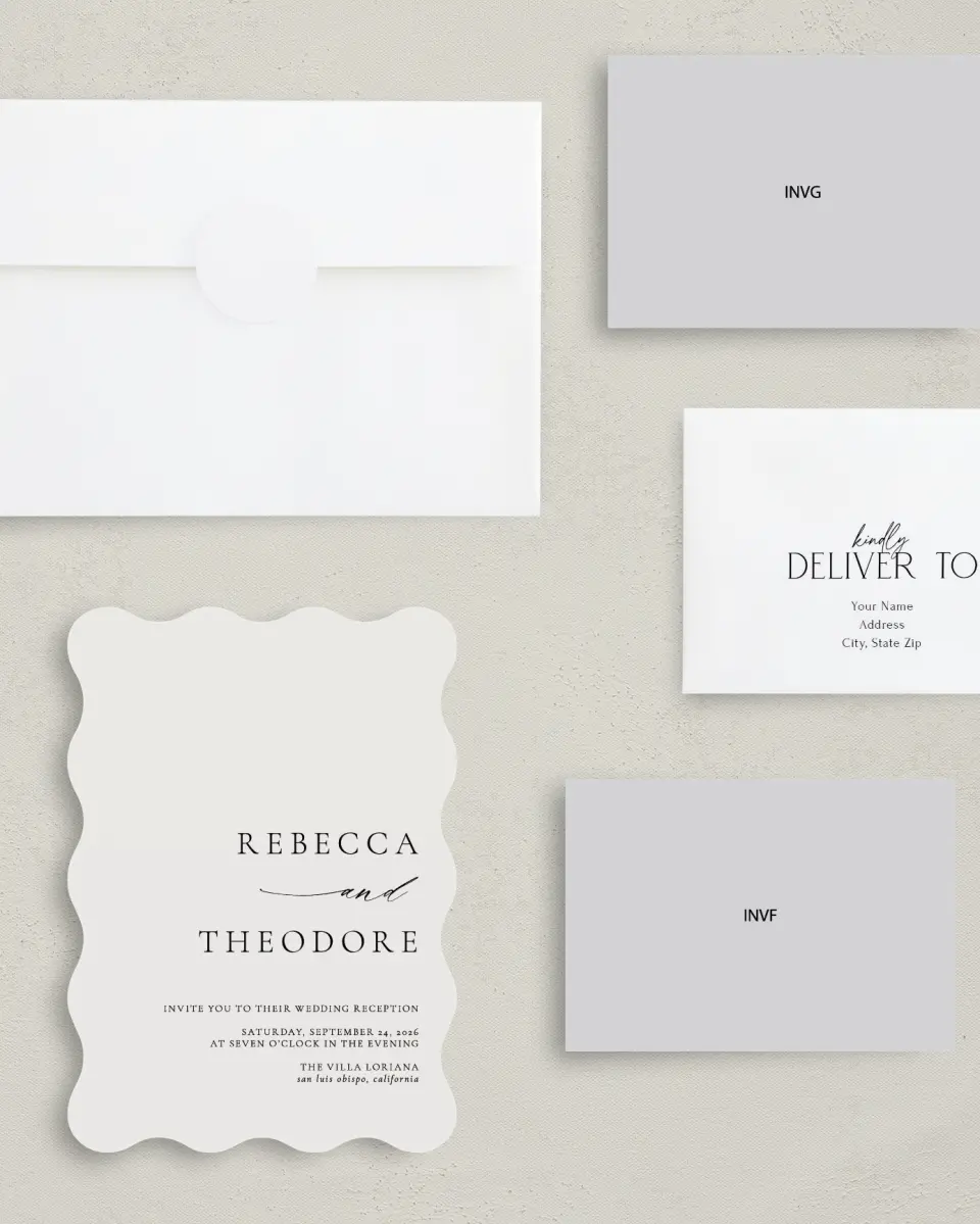 This is a 5" x 7" Reception-Only - CP called Simply Elegant printed in full color on Premium Smooth paper