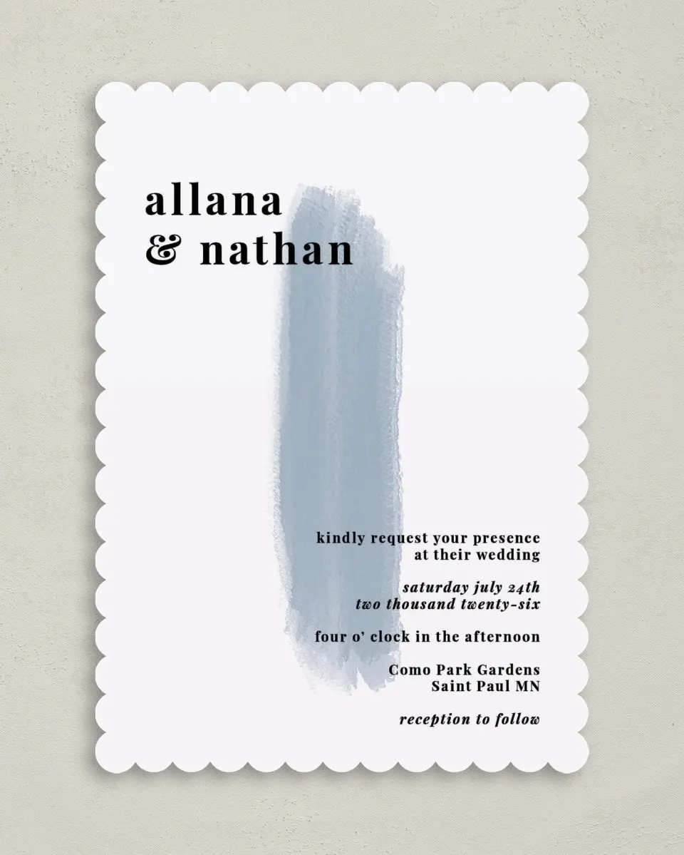 This is a 5" x 7" Classic Wedding Invitation called Favorite Place printed in full color on Premium Smooth paper