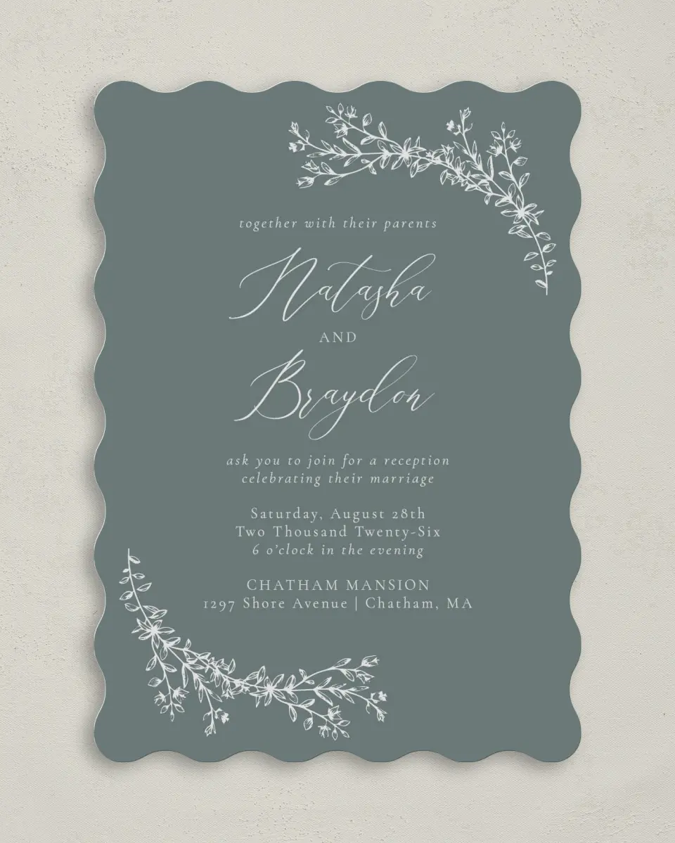 This is a 5" x 7" Reception-Only - CP called Timeless Order printed in full color on Premium Smooth paper