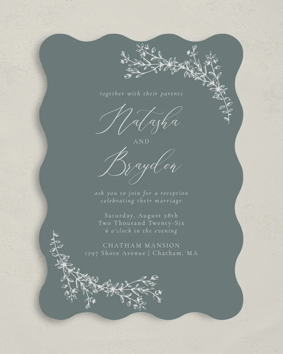 This is a 5" x 7" Reception-Only - CP called Timeless Order printed in full color on Premium Smooth paper