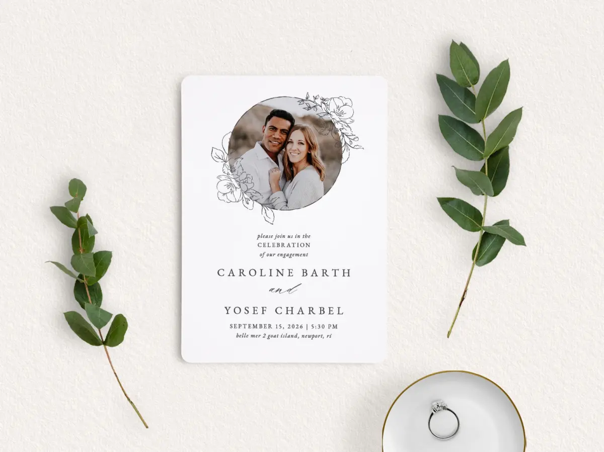 Save the Date Card with Optional Guest Addressing Service
