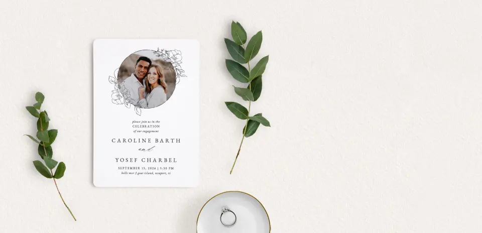 Save the Date Card with Optional Guest Addressing Service