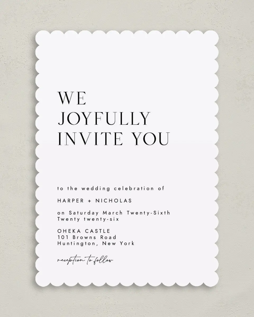 This is a 5" x 7" Classic Wedding Invitation called Spacious Idea printed in full color on Premium Smooth paper
