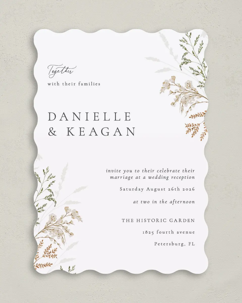 This is a 5" x 7" Reception-Only - CP called Wild Devotion printed in full color on Premium Smooth paper