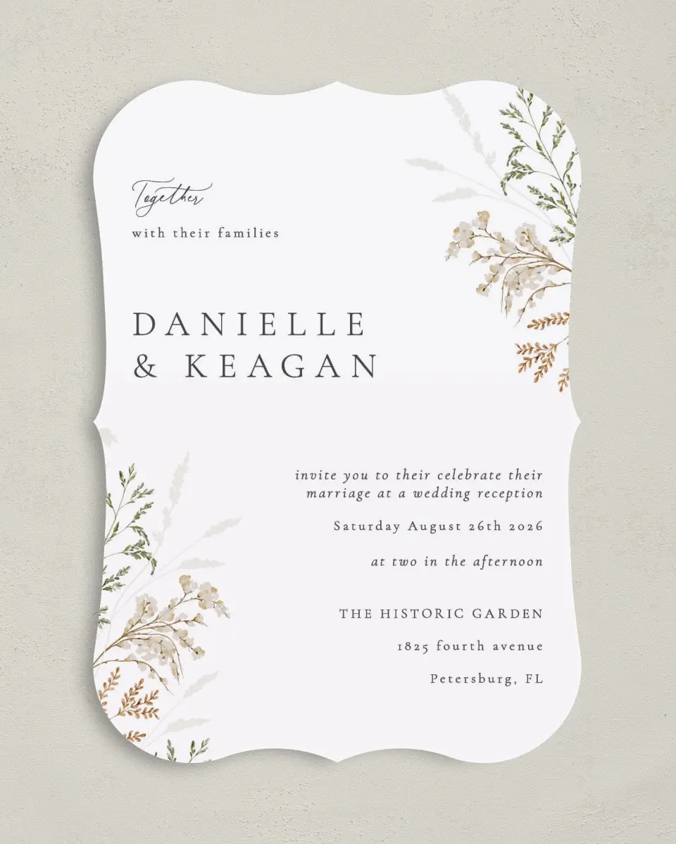 This is a 5" x 7" Reception-Only - CP called Wild Devotion printed in full color on Premium Smooth paper