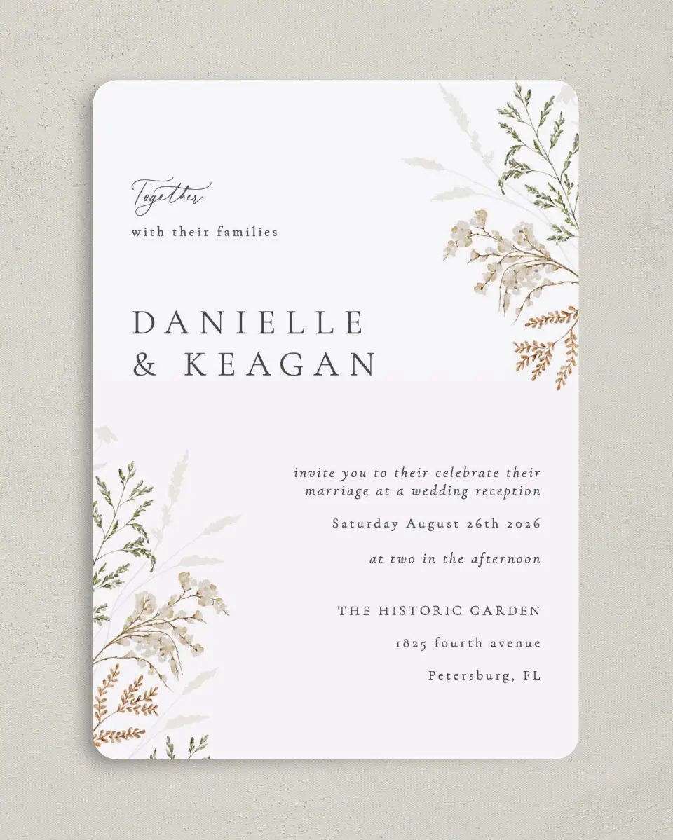 This is a 5" x 7" Reception-Only - CP called Wild Devotion printed in full color on Premium Smooth paper