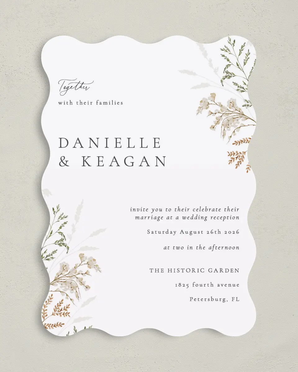 This is a 5" x 7" Reception-Only - CP called Wild Devotion printed in full color on Premium Smooth paper