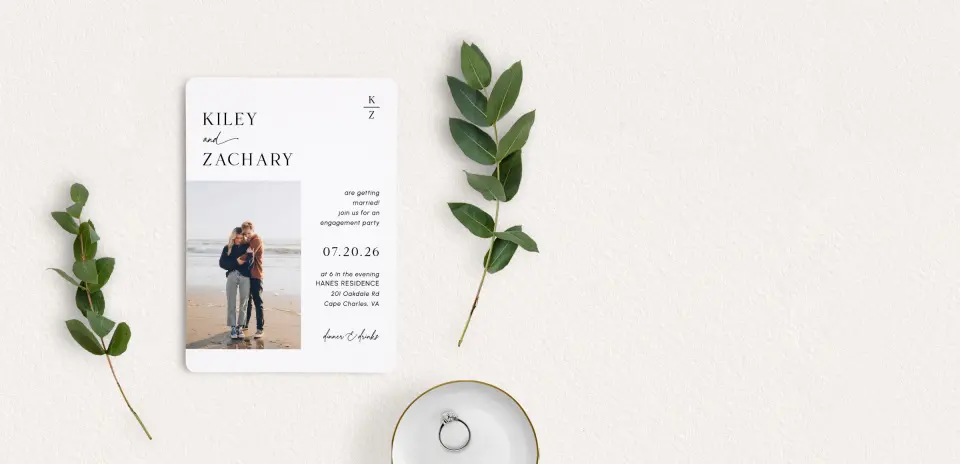 Save the Date Card with Optional Guest Addressing Service