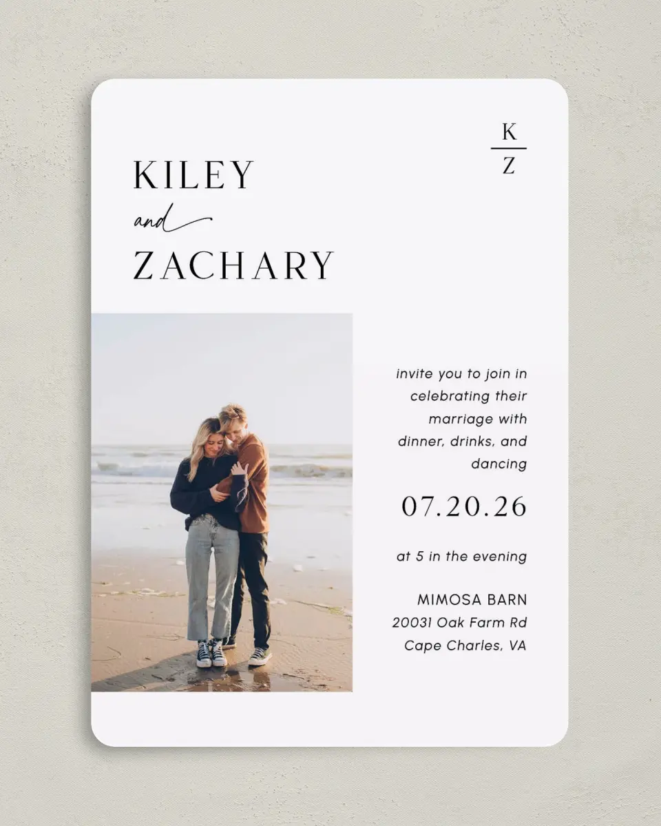 This is a 5" x 7" Reception-Only - CP called Picturesque printed in full color on Premium Smooth paper