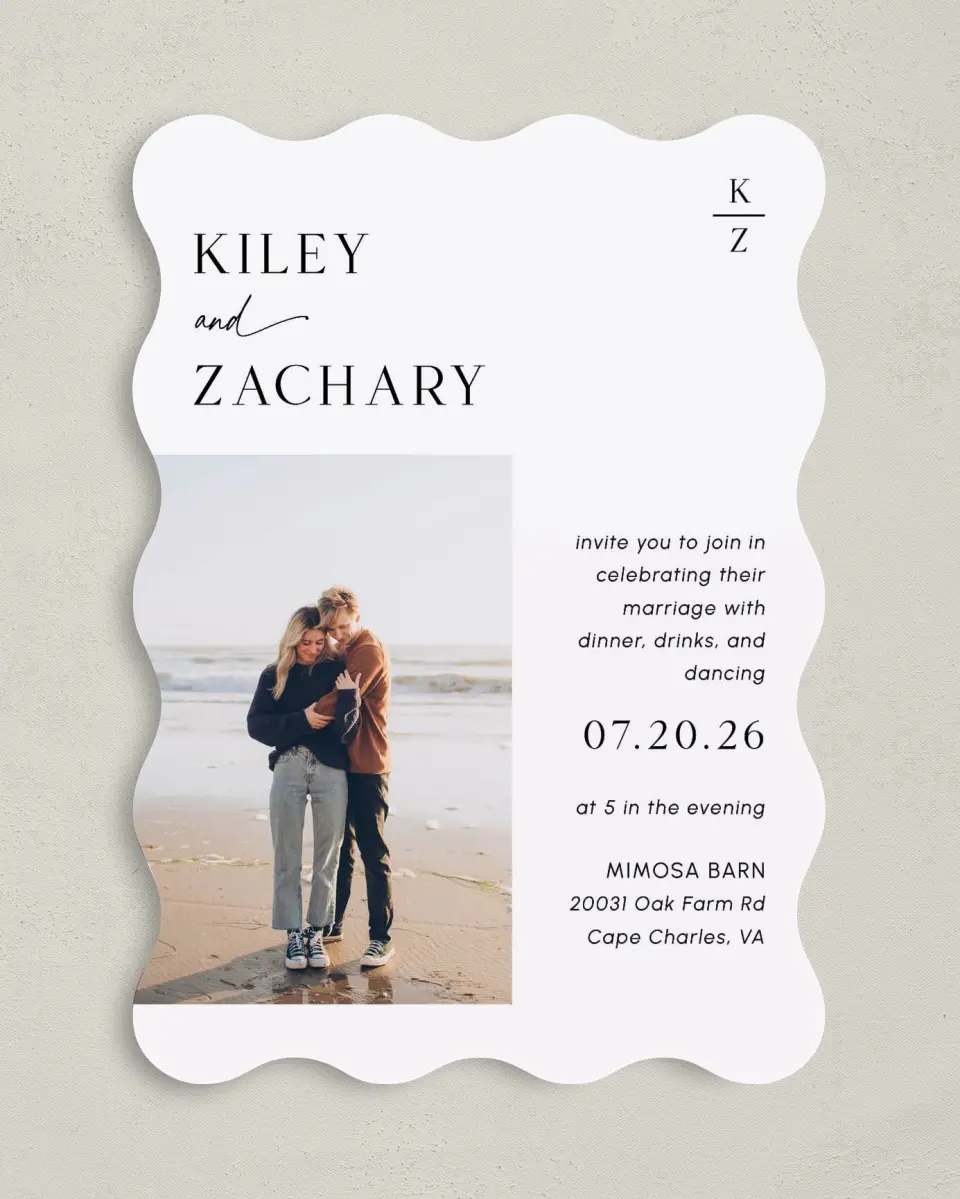 This is a 5" x 7" Reception-Only - CP called Picturesque printed in full color on Premium Smooth paper