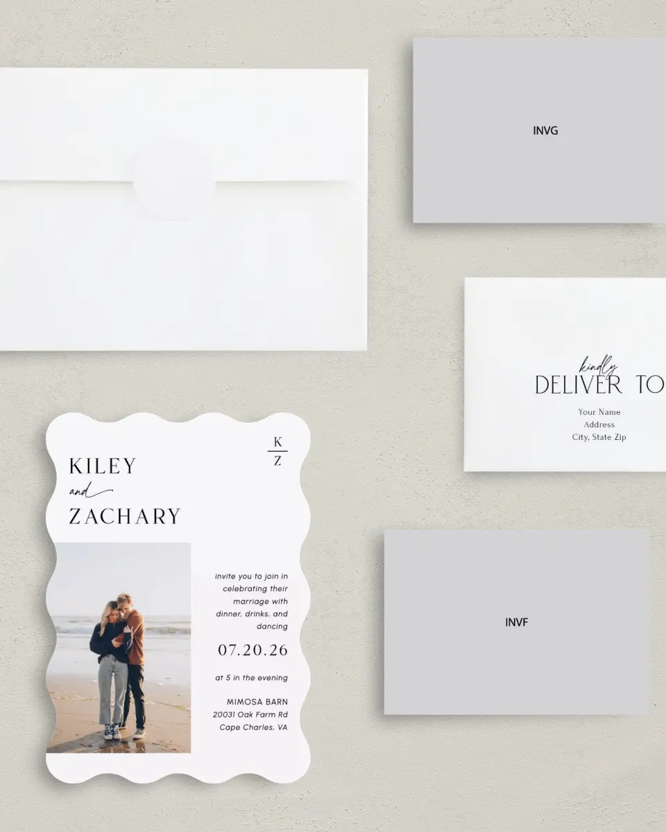This is a 5" x 7" Reception-Only - CP called Picturesque printed in full color on Premium Smooth paper