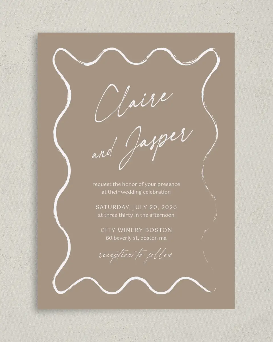 This is a 5" x 7" Classic Wedding Invitation called Romantic Sketch printed in full color on Premium Smooth paper