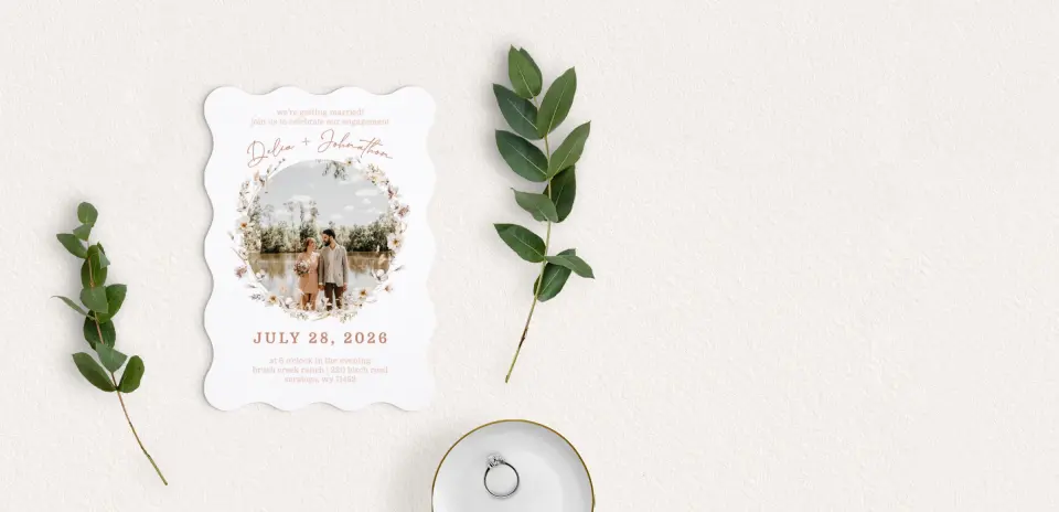 Save the Date Card with Optional Guest Addressing Service