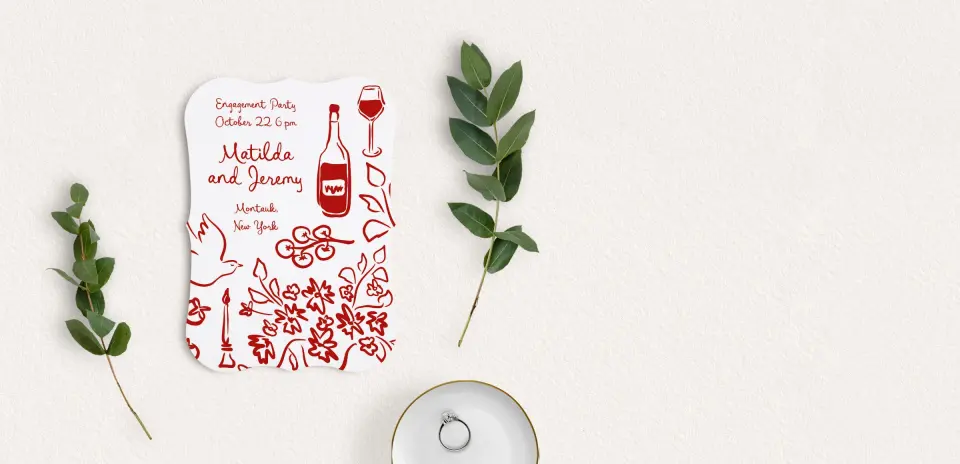 Save the Date Card with Optional Guest Addressing Service