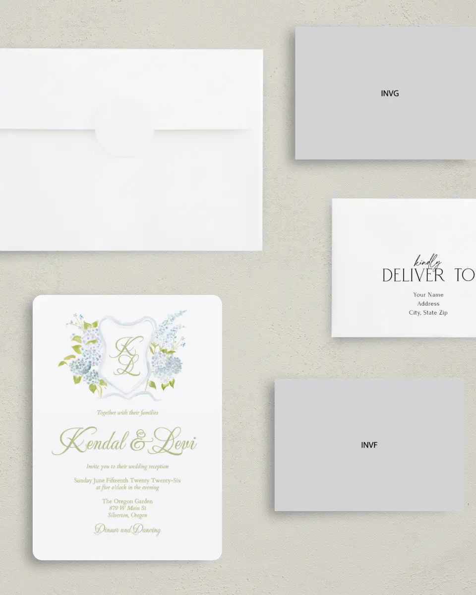This is a 5" x 7" Reception-Only - CP called Southern Belle printed in full color on Premium Smooth paper