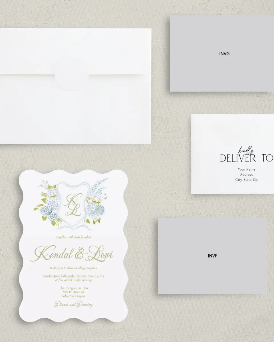 This is a 5" x 7" Reception-Only - CP called Southern Belle printed in full color on Premium Smooth paper