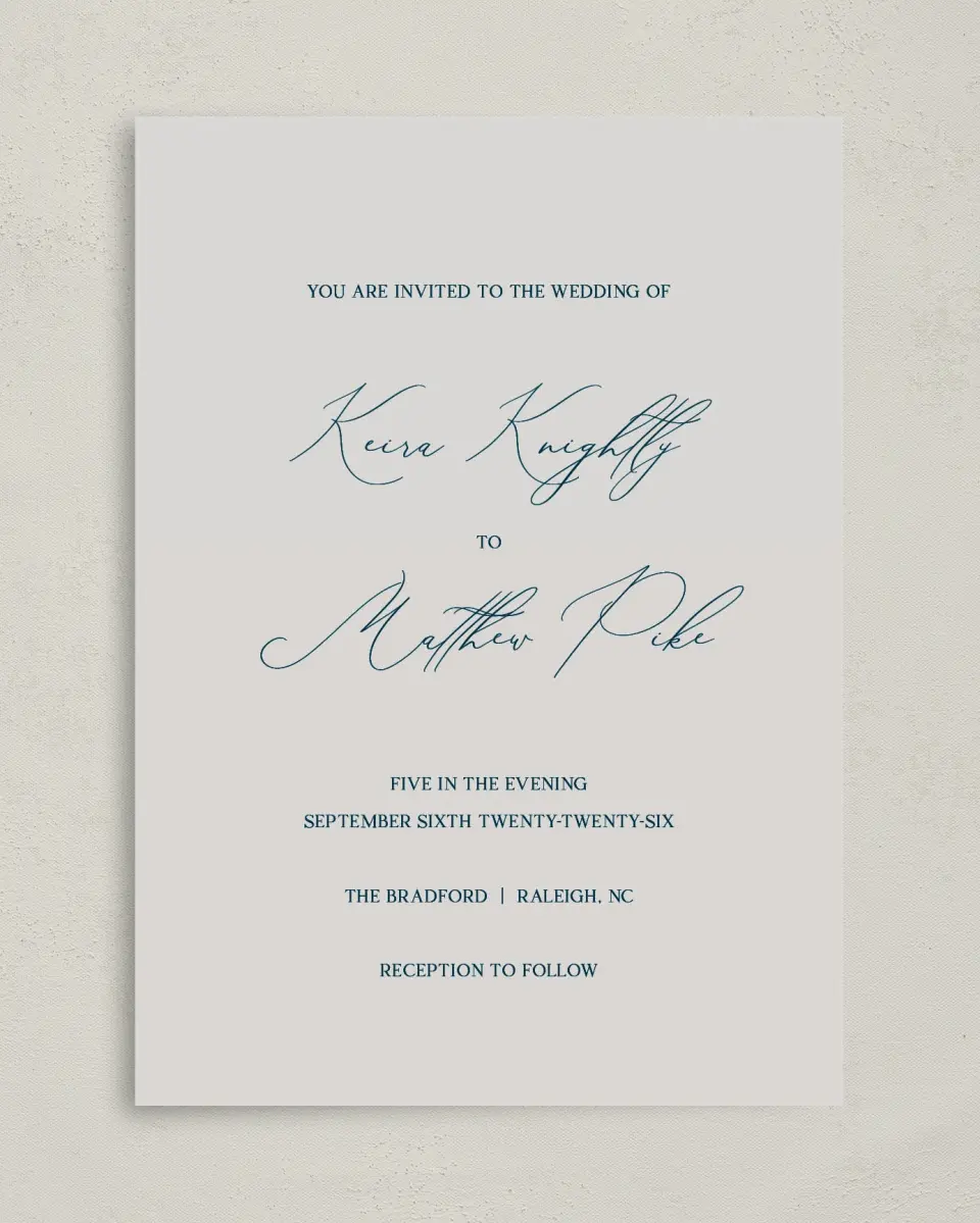 This is a 5" x 7" Classic Wedding Invitation called Bridge To Love printed in full color on Premium Smooth paper
