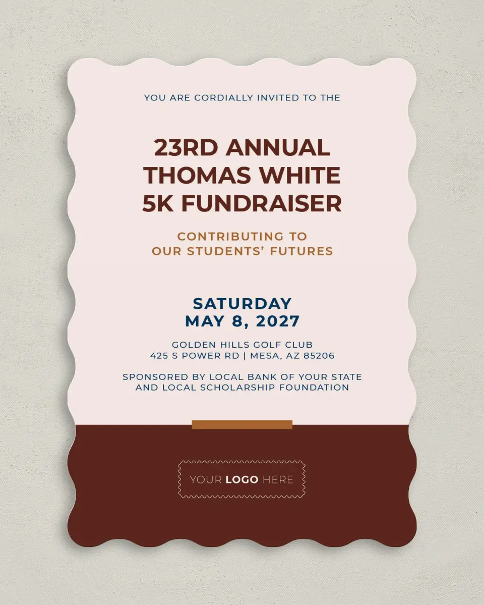 This is a 5" x 7" Wavy Gala Invitation called Cultivating Growth printed in full color