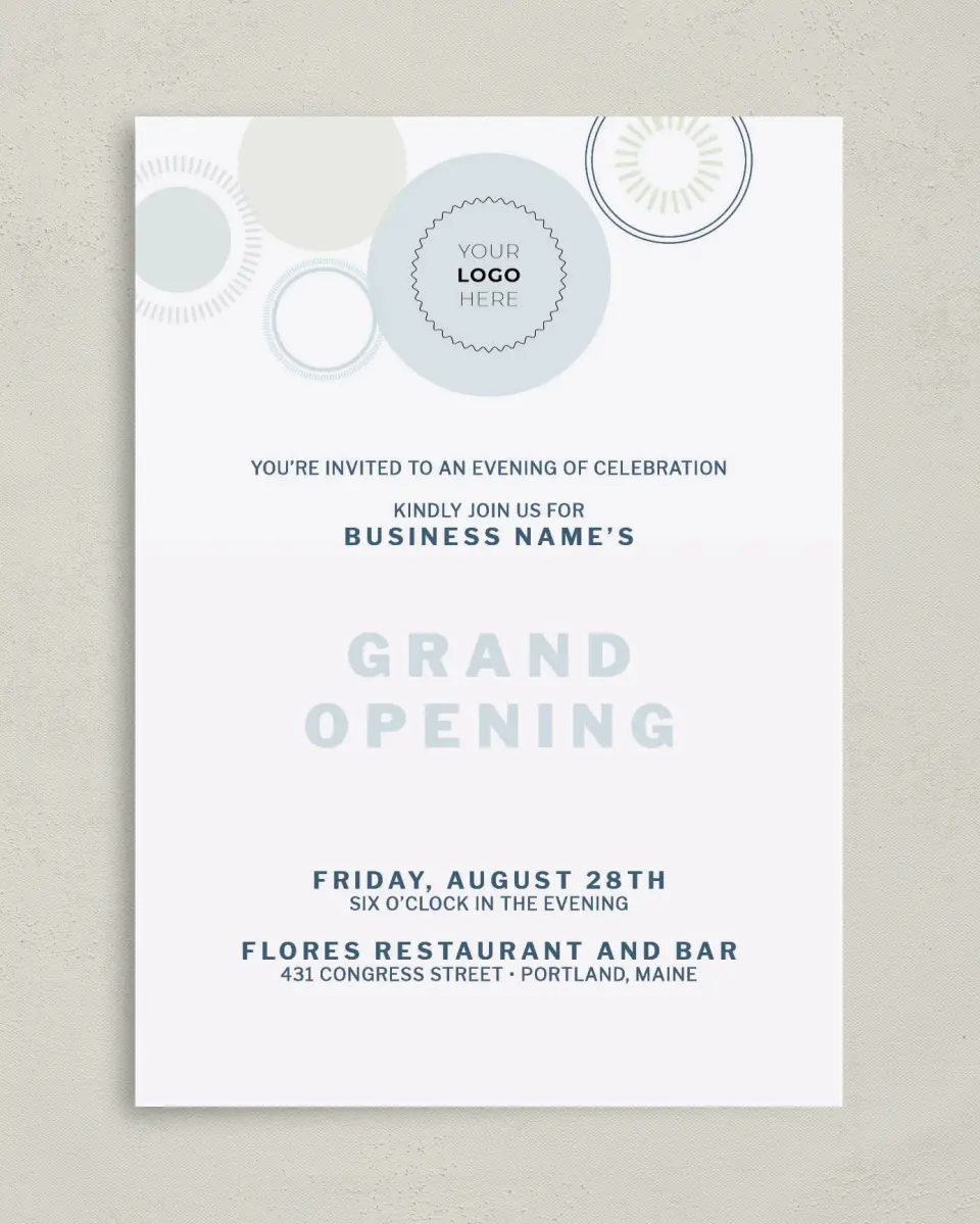 This is a 5" x 7" Rectangle Gala Invitation called Popular Spot printed in full color on Premium Smooth paper