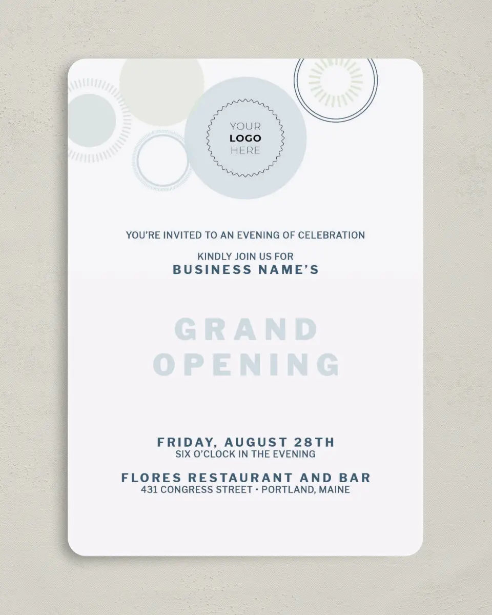 This is a 5" x 7" Rounded Gala Invitation called Popular Spot printed in full color on Premium Smooth paper