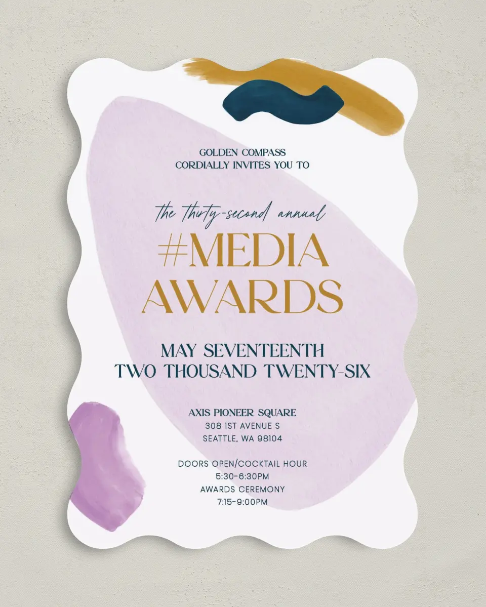 This is a 5" x 7" Wavy Gala Invitation called Cordially Colorful printed in full color