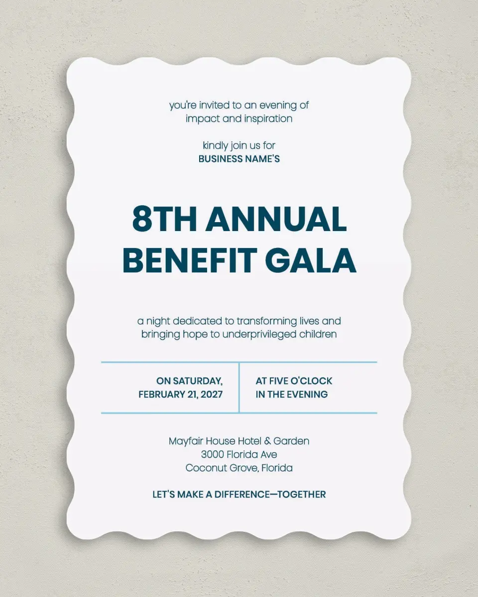 This is a 5" x 7" Wavy Gala Invitation called Circular Focus printed in full color