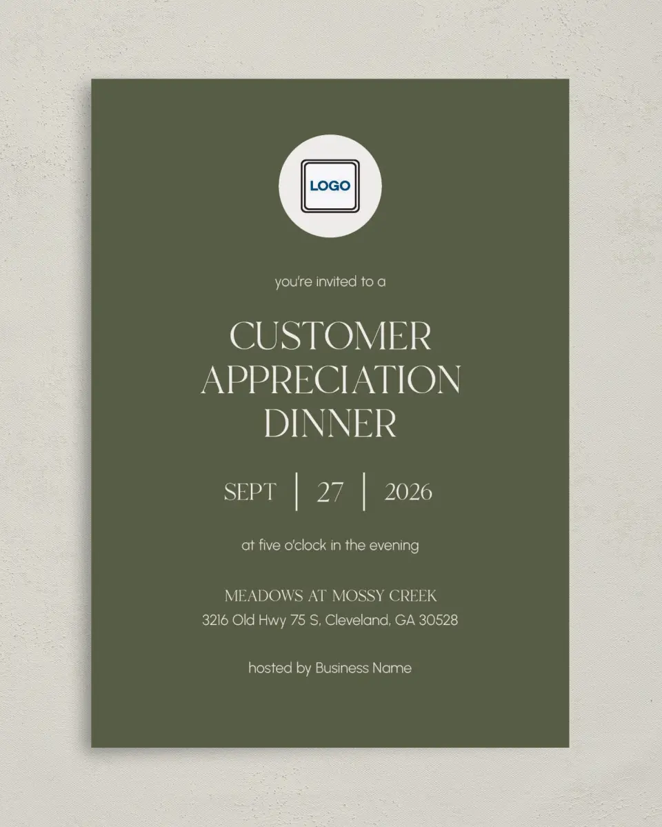This is a 5" x 7" Rectangle Gala Invitation called Refined Approach printed in full color on Premium Smooth paper