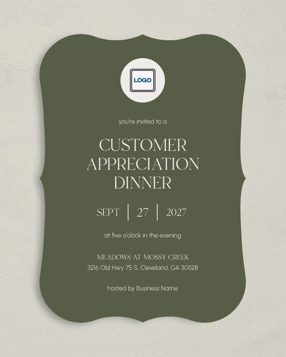 This is a 5" x 7" Bracket Gala Invitation called Refined Approach printed in full color on Premium Smooth paper