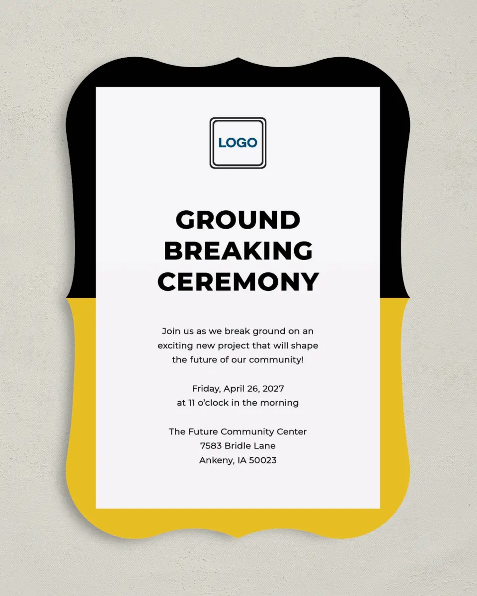 This is a 5" x 7" Bracket Gala Invitation called Bold Framework printed in full color on Premium Smooth paper
