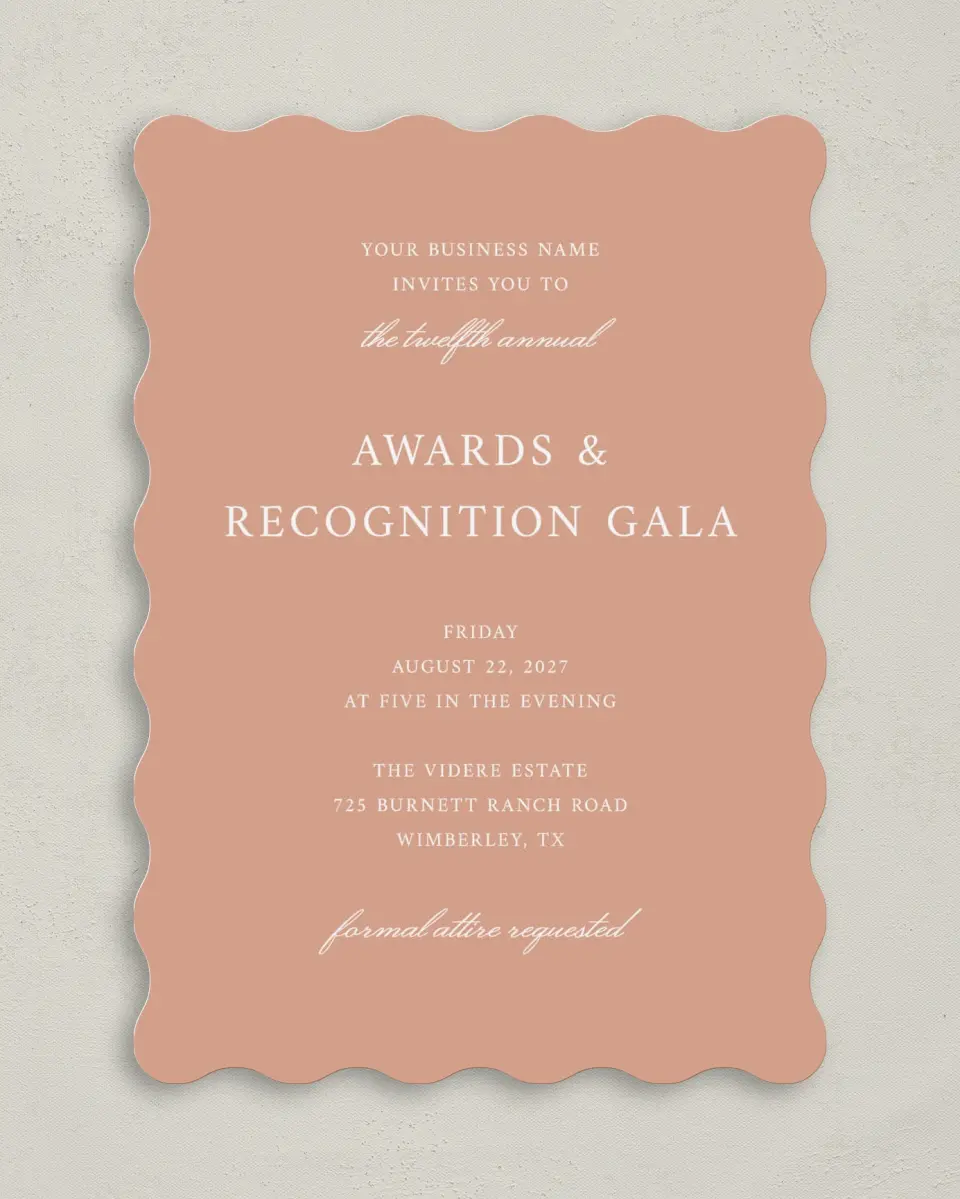 This is a 5" x 7" Wavy Gala Invitation called Modern Balance printed in full color