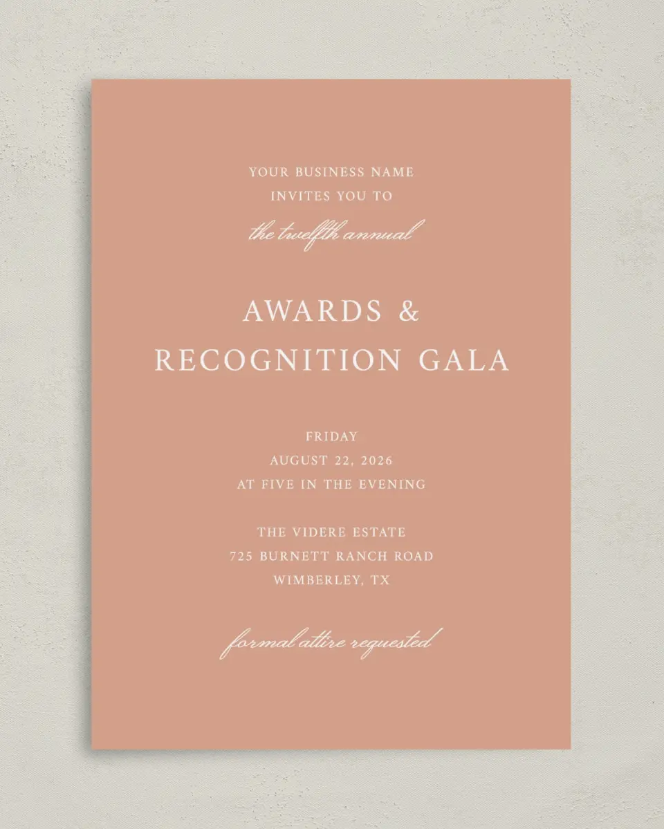 This is a 5" x 7" Rectangle Gala Invitation called Modern Balance printed in full color on Premium Smooth paper