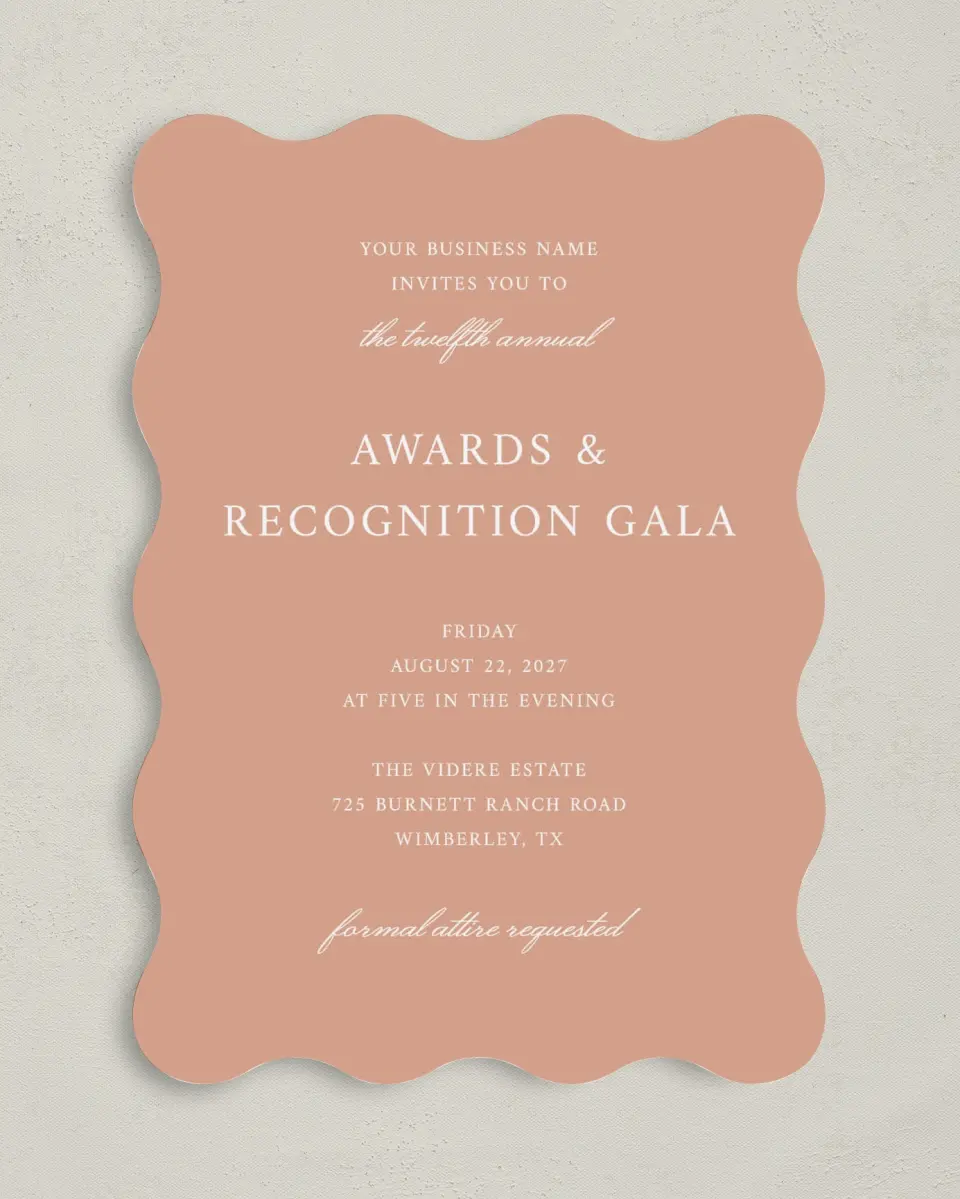 This is a 5" x 7" Wavy Gala Invitation called Modern Balance printed in full color