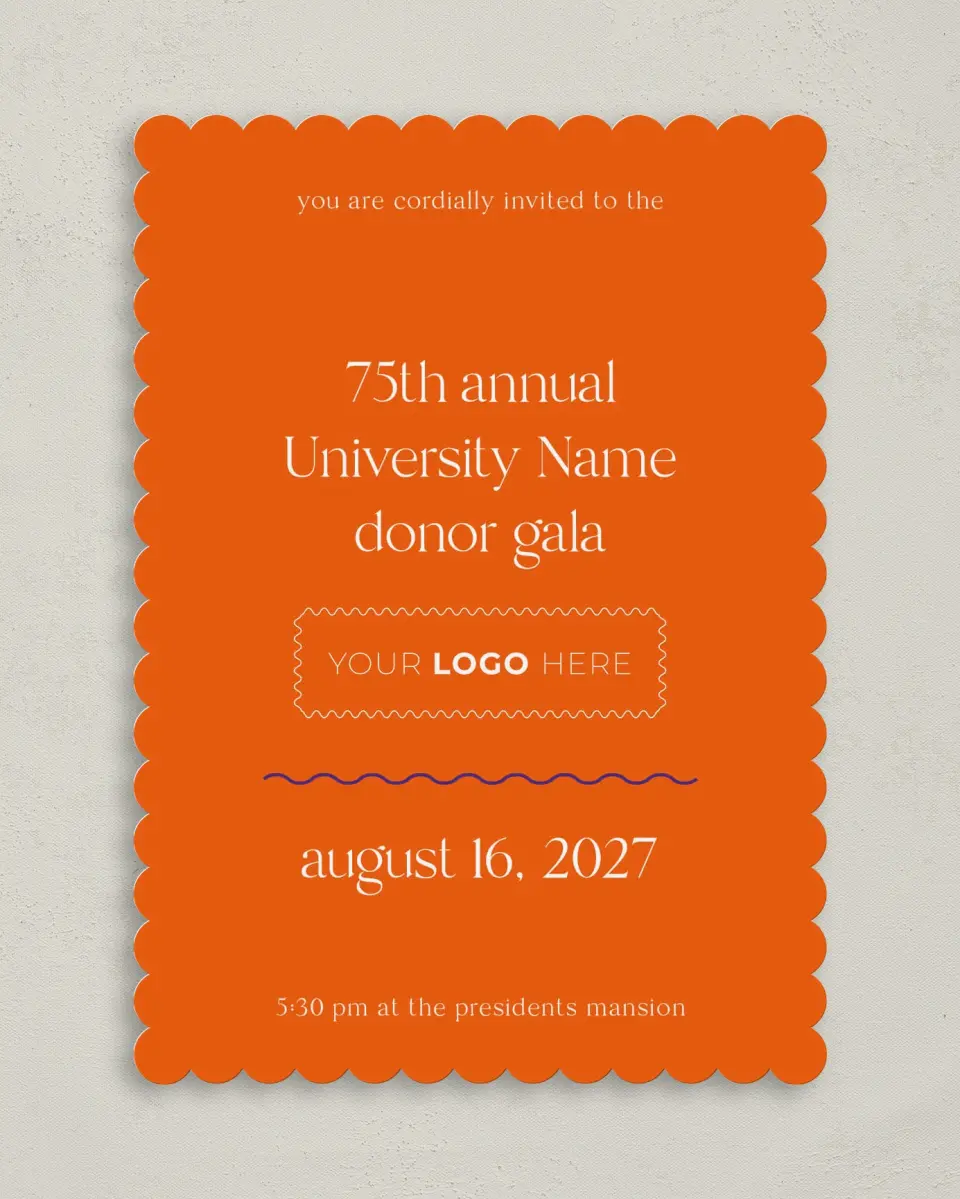 This is a 5" x 7" Rectangle Gala Invitation called Scholarly Soirée printed in full color on Premium Smooth paper