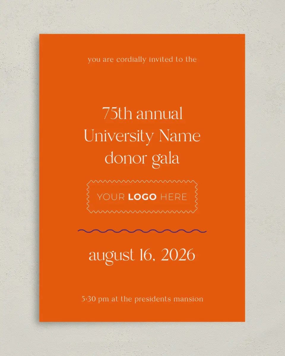 This is a 5" x 7" Rectangle Gala Invitation called Scholarly Soirée printed in full color on Premium Smooth paper