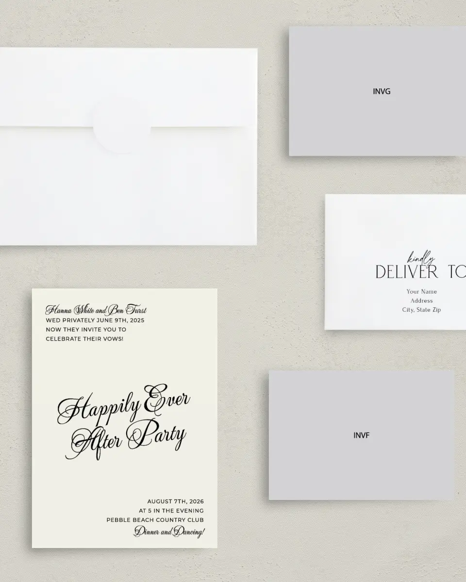 This is a 5" x 7" Reception-Only - CP called Grand Party printed in full color on Premium Smooth paper
