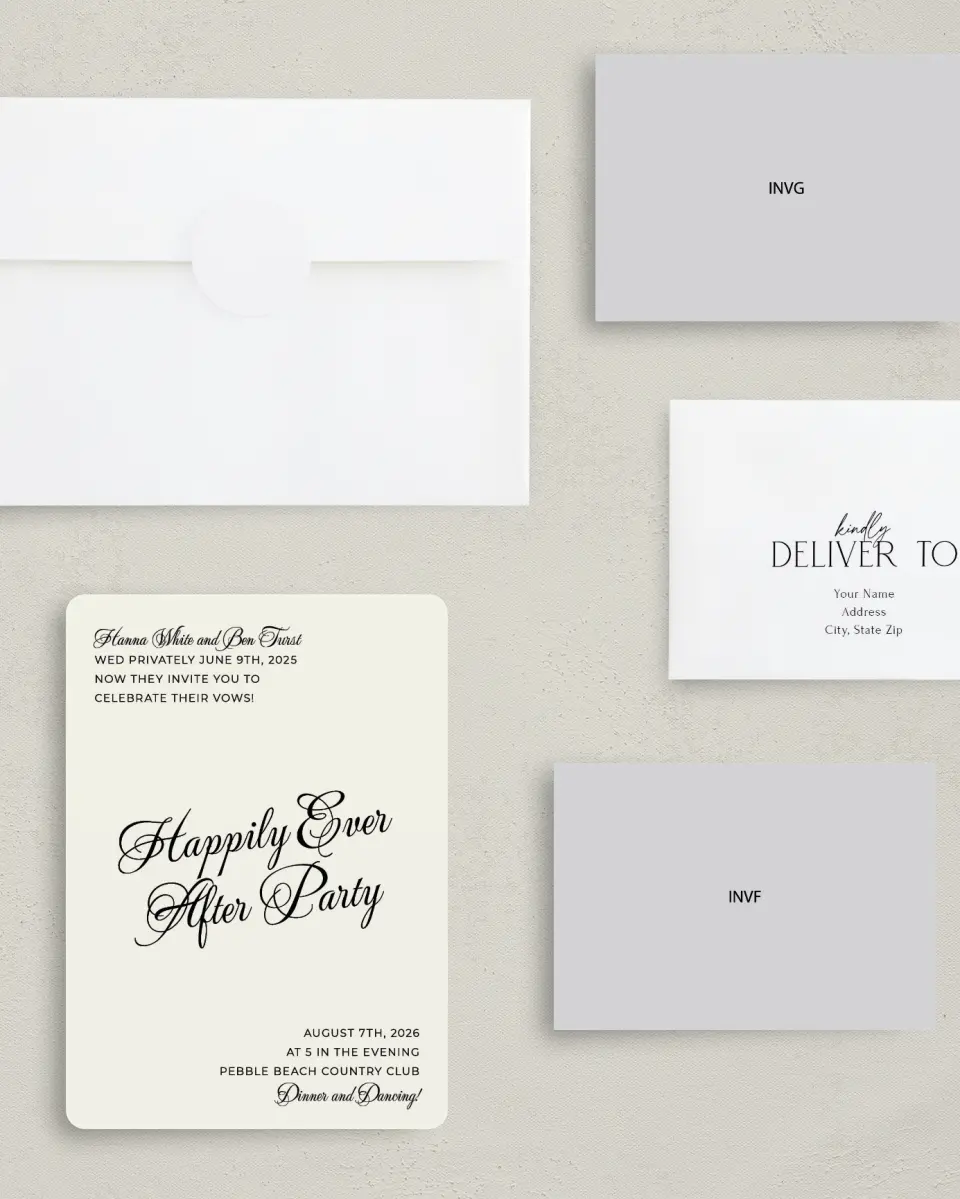 This is a 5" x 7" Reception-Only - CP called Grand Party printed in full color on Premium Smooth paper