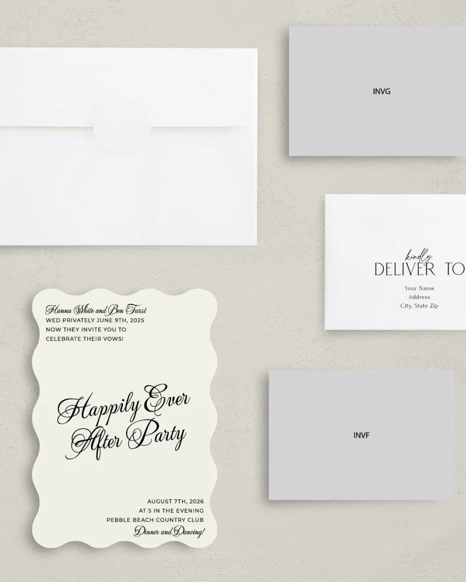 This is a 5" x 7" Reception-Only - CP called Grand Party printed in full color on Premium Smooth paper