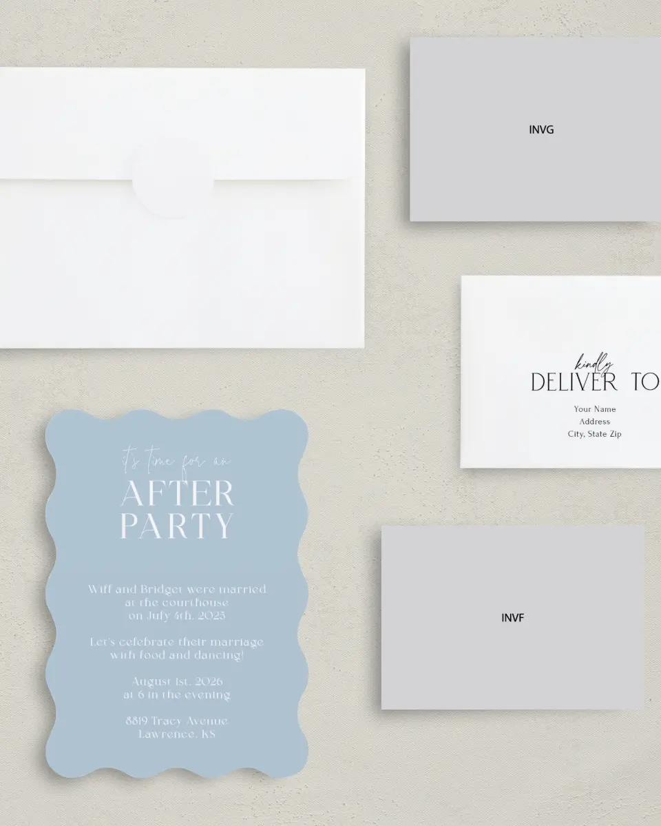 This is a 5" x 7" Reception-Only - CP called It's Time printed in full color on Premium Smooth paper