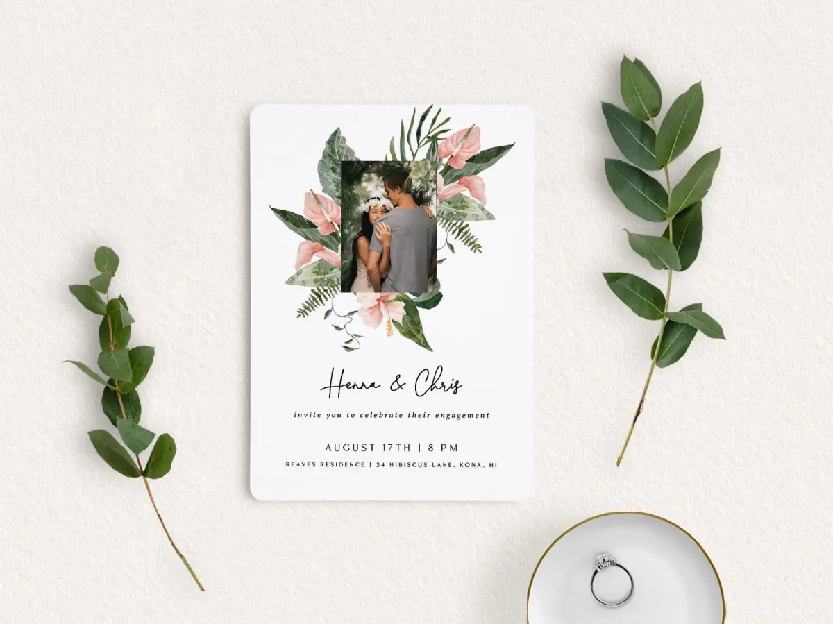 Save the Date Card with Optional Guest Addressing Service