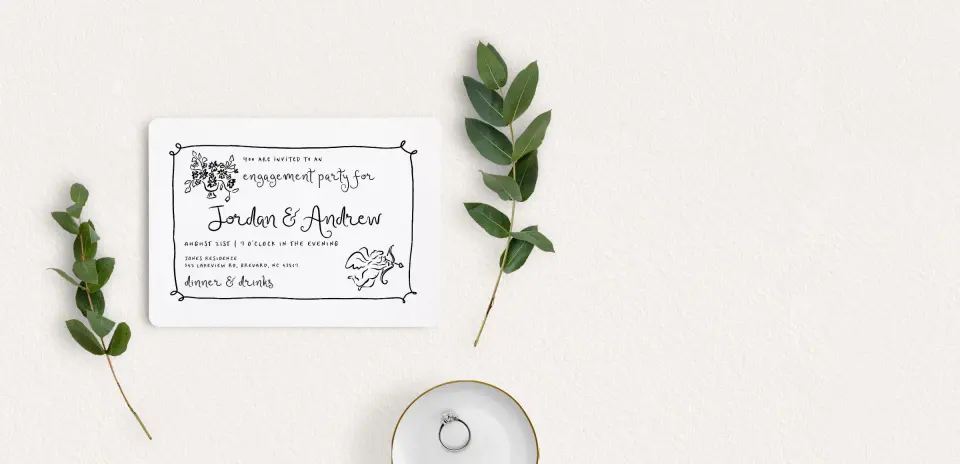 Save the Date Card with Optional Guest Addressing Service