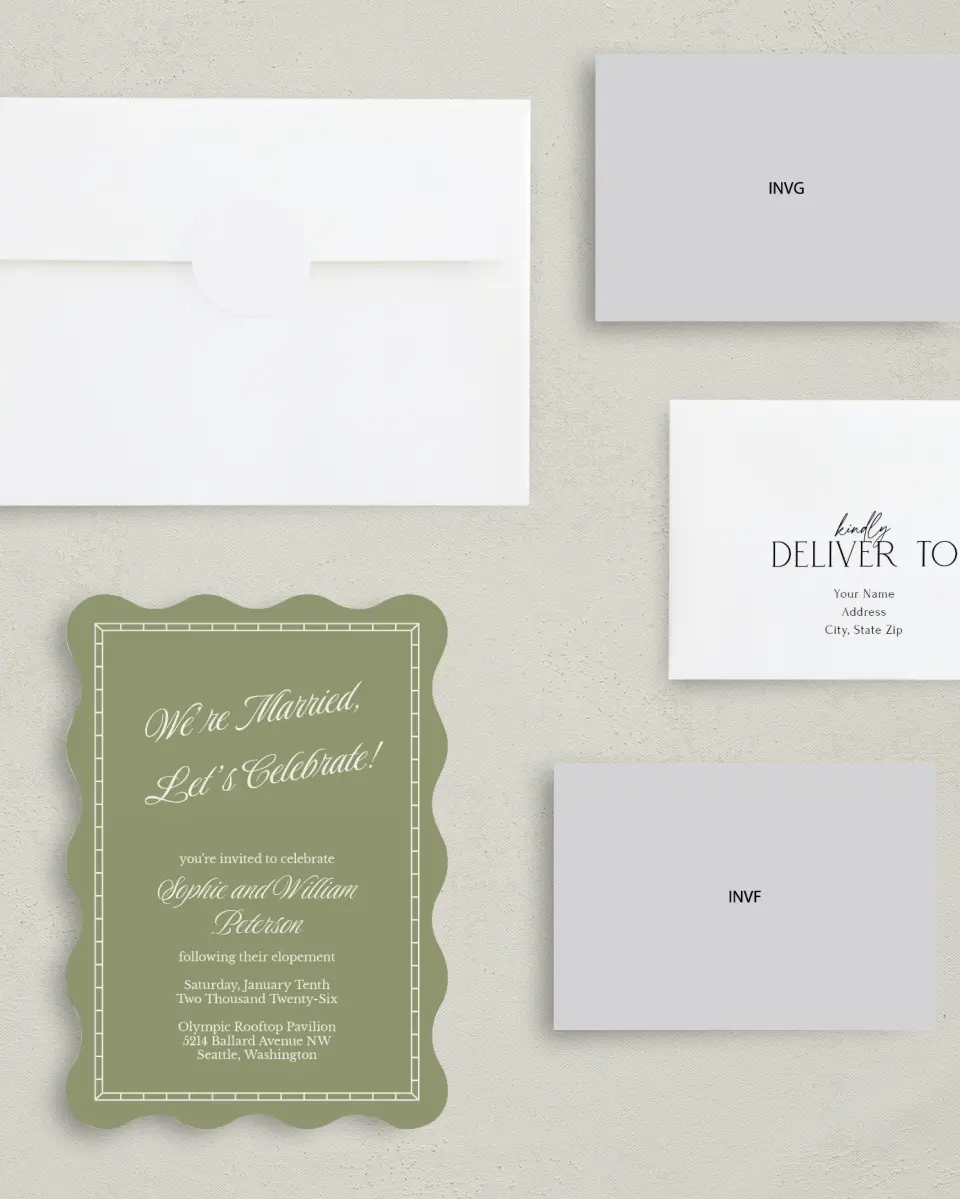 This is a 5" x 7" Reception-Only - CP called Married Bliss printed in full color on Premium Smooth paper