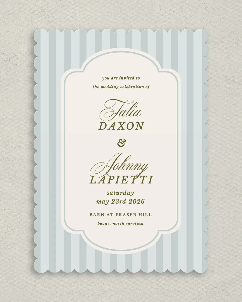 This is a 5" x 7" Classic Wedding Invitation called Love You Forever printed in full color on Premium Smooth paper
