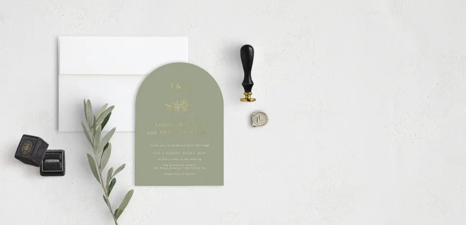 Stacked Wedding Invitations front view