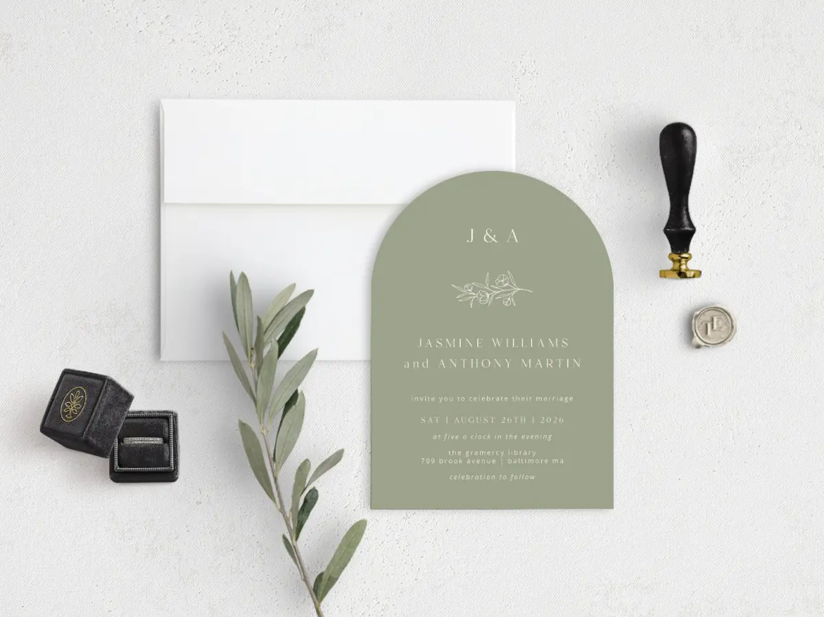 Stacked Wedding Invitations front view