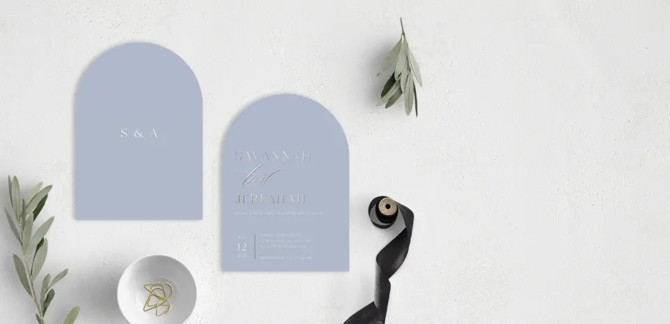 Stacked Wedding Invitations front and back