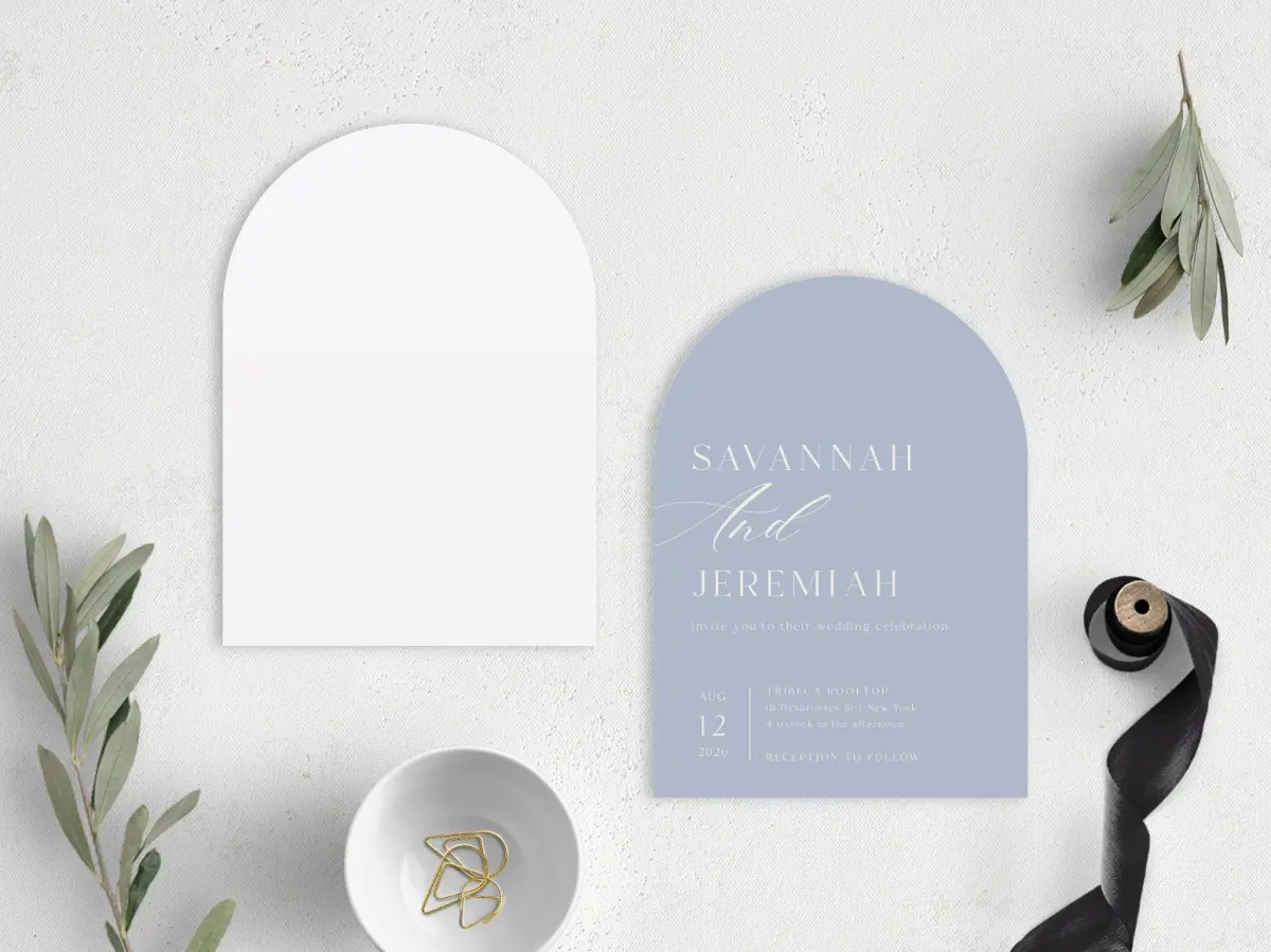 Stacked Wedding Invitations front and back