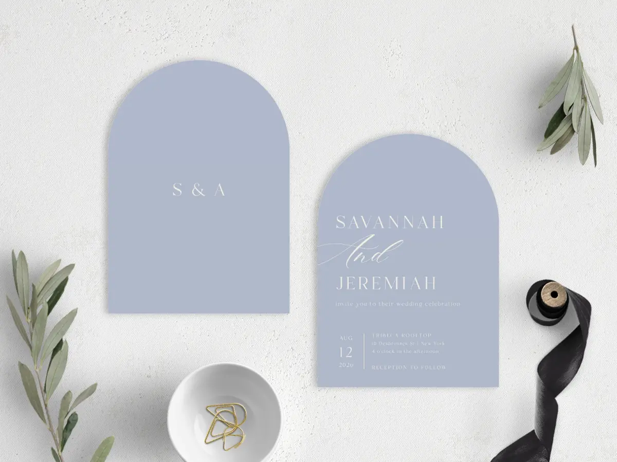 Stacked Wedding Invitations front and back